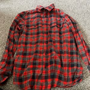 Old Navy Red, Black & Gray Flannel Button Down Size S